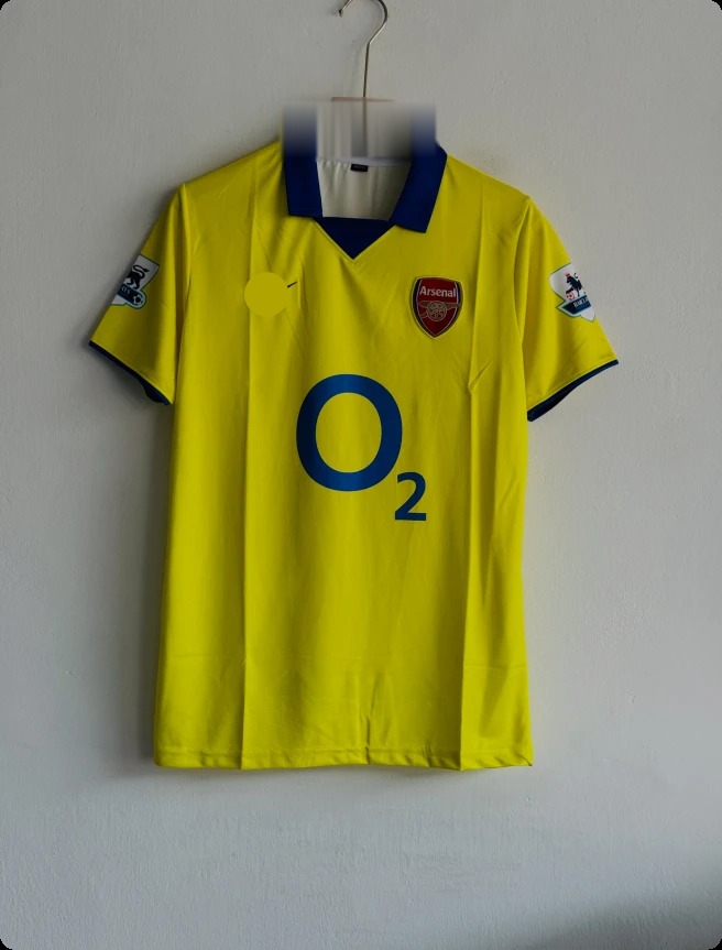 ARSANEL 2003-04 AWAY KIT HENRY POLO EMBROIDERY